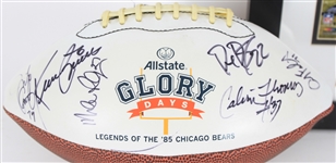 1985 Chicago Bears Multi Signed All State Glory Days Commemorative Football + 13 x 16 Framed Donald Driver Signed Photo Display (JSA)