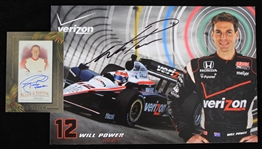 2011-2016 Will Power Signed 5"x7" Flyer and 2016 Topps Ricky Craven Signed Trading Card (Lot of 2) (JSA)