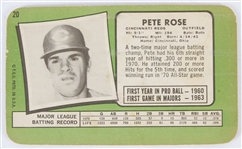 1971 Pete Rose Cincinnati Reds Autographed 3x5 Topps Trading Card #20 (JSA)