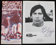 1974 Mark Keller Chicago Fire Autographed 8"x10" B&W Photo and Season Ticket Pamphlet (Lot of 2)