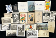 1900's-1980's Bob Lemon Cleveland Indians Monte Irvin San Francisco Giants Signed Index Cards and More Baseball and Golf Memorabilia (Lot of 60+)