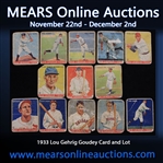 1933 Lou Gehring Earl Combs and Herb Pennock New York Yankees Paul Waner Pittsburgh Pirates and More Goudey Baseball Trading Cards (Lot of 13)