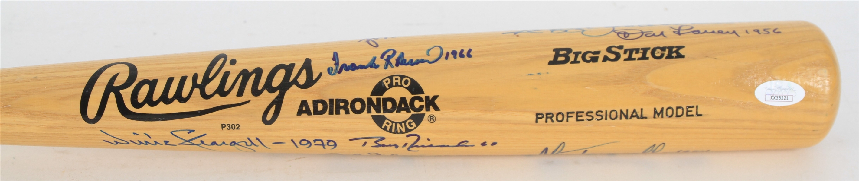 1980s World Series MVPs Multi Signed Rawlings Adirondack Bat w/ 10 Signatures Including Reggie Jackson, Bob Gibson, Frank Robinson, Don Larsen & More *Full JSA Letter*