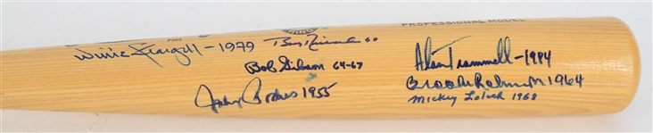 1980's World Series MVPs Multi Signed Rawlings Adirondack Bat w/ 10 Signatures Including Reggie Jackson, Bob Gibson, Frank Robinson, Don Larsen & More *Full JSA Letter*