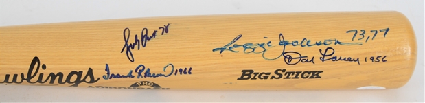 1980's World Series MVPs Multi Signed Rawlings Adirondack Bat w/ 10 Signatures Including Reggie Jackson, Bob Gibson, Frank Robinson, Don Larsen & More *Full JSA Letter*