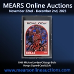 1989-90 Michael Jordan Chicago Bulls Autographed NBA Hoops Trading Card (JSA)