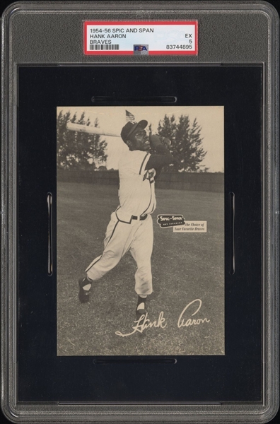 1954-56 Hank Aaron Milwaukee Braves Spic and Span Card (PSA EX 5)