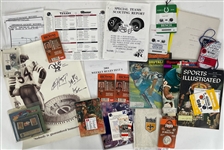 1950's-2000's Football Memorabilia Collection - Lot of 30+ w/ Walter Payton Upper Deck Game Worn Jersey Card, Signed Items, Publications & More
