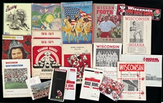 1930s-2000s Wisconsin Badgers Football & Basketball Publication Collection - Lot of 35 w/ Rose Bowl Programs & More