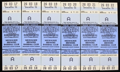 1981 New York  Yankees vs Milwaukee Brewers Game Tickets (Lot of 6)