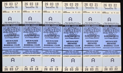 1981 New York  Yankees vs Milwaukee Brewers Game Tickets (Lot of 6)