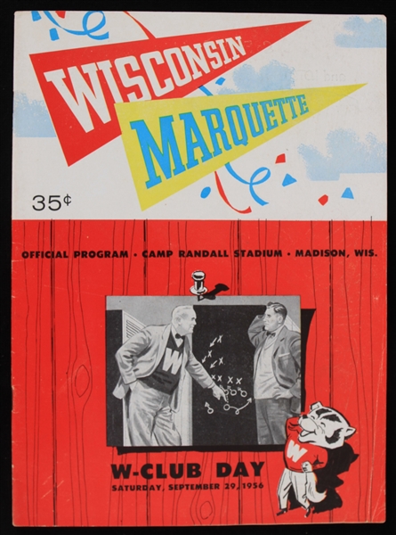 1956 Wisconsin Badgers vs Marquette Warriors Official Program