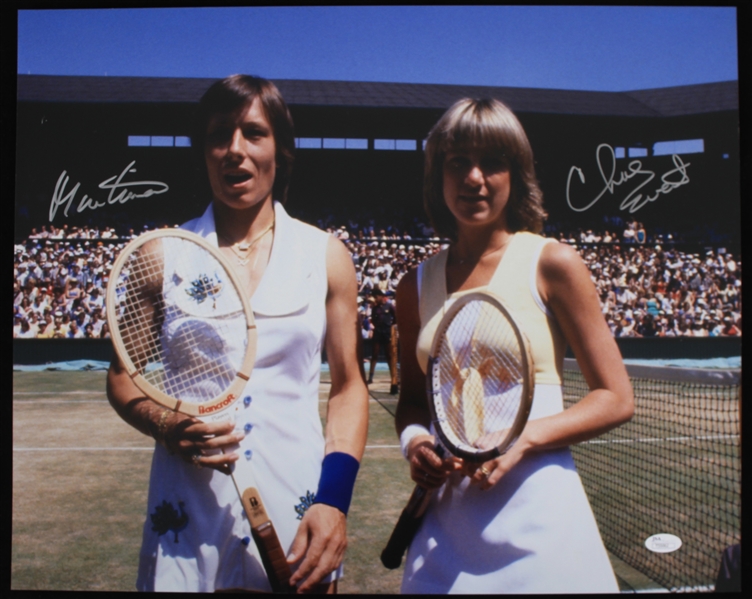 2017 Martina Navratilova & Chris Evert Signed 16x20 Photo *JSA* 