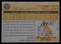 1960 Frank Howard Los Angeles Dodgers Topps Trading Card #132
