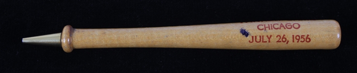 1956 (July 26th) New York Yankee vs Chicago White Sox 5.5 Baseball Bat Pencil