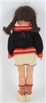 1950's Local Folk Art Eddie Mathews Milwaukee Braves Female Fan Doll w/ Embroidered Flannel Jersey & Jacket
