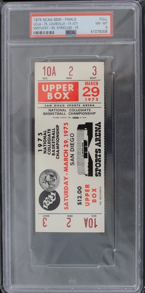 1975 NCAA Semi Final Final Four Full Ticket (NM-MT 8)