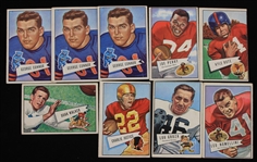 1952 Lou Groza Cleveland Browns Doak Walker Detroit Lions and More Bowman Trading Cards (Lot of 9)