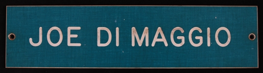 1946-51 Joe DiMaggio New York Yankees Locker Room Name Plate (MEARS LOA)