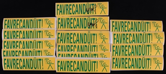 1993 Brett Favre Green Bay Packers Favrecanduit! Bumper Stickers - Lot of 100 w/ 2 Signed 