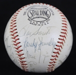 1967 Chicago Cubs Team Signed ONL Giles Baseball w/ 23 Signatures Including Leo Durocher, Ernie Banks, Fergie Jenkins, Ron Santo & More (PSA/DNA NM 7)