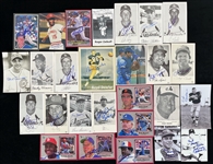 1950s-80s Roger Zatkoff Detroit Lions Boyd Dowler Green Bay Packers Andre Dawson Montreal Expos and More Autographed Photos and Cards (Lot of 27)
