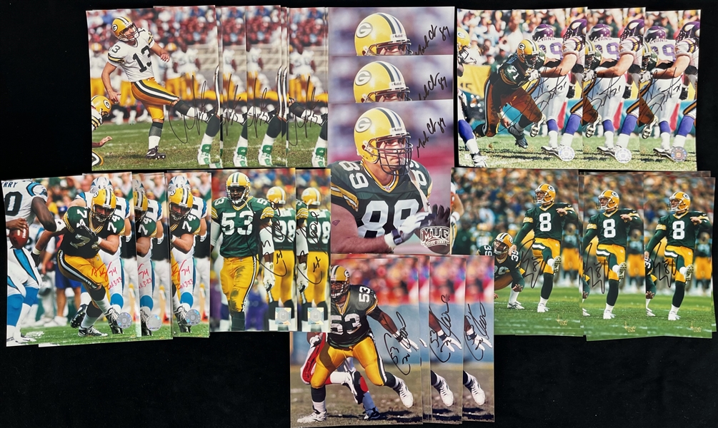 1990s-2000s William Henderson Mark Chmura Chris Jacke Ryan Longwell and More Green Bay Packers Autographed 8"x10" Photos (Lot of 50+)