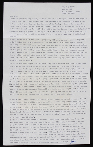 1983 John Wayne Gacy (d.1994) Signed Letter (JSA)