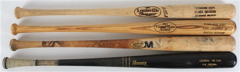 1990's-2000's Baseball Bat Collection - Lot of 4 w/ Ken Griffey Jr. Grand Slam Award Bat & Milwaukee Brewers Game Used (MEARS LOA)