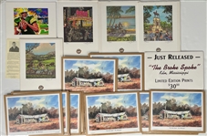 1990's Brett Favre Broke Spoke Harley Davidson Art Prints - Lot of 19