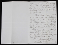 1890 Frances Cleveland First Lady of the United States Signed Correspondence (JSA)