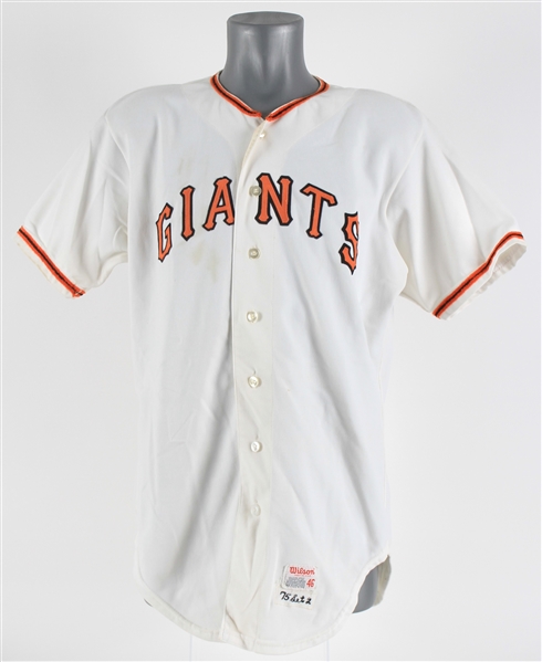1975 Mike Caldwell San Francisco Giants Game Worn Home Jersey (MEARS LOA)