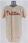 1967 Jackie Brandt / Rick Joseph Philadelphia Phillies Game Worn Home Jersey (MEARS LOA) 