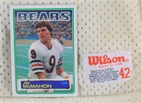 1984-86 Jim McMahon Chicago Bears Road Jersey (MEARS A5) + 1983 Topps #33 Rookie Trading Card