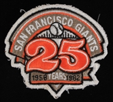 1982 San Francisco Giants 25 Years Uniform Patch (MEARS LOA)