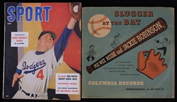 1949-55 Pee Wee Reese Jackie Robinson Duke Snider Brooklyn Dodgers Memorabilia - Lot of 2