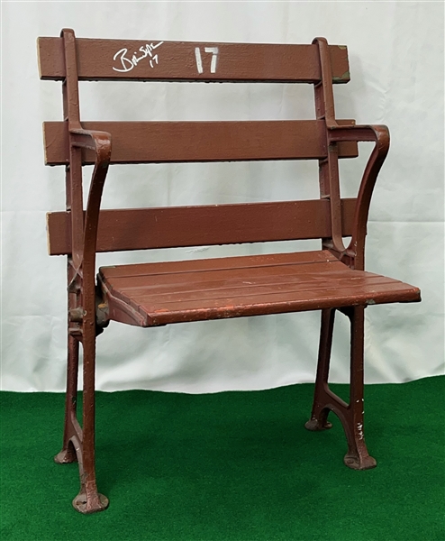 1930s-90s Brian Sipe Cleveland Browns Signed Cleveland Municipal Stadium Wooden Stadium Seat (MEARS LOA/JSA)