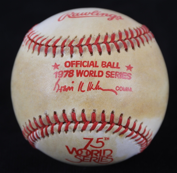 1978 New York Yankees Los Angeles Dodgers Official Bowie Kuhn 75th World Series Baseball (MEARS LOA)