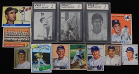1947-80 Baseball Trading Card Collection - Lot of 13 w/ Bond Bread Slabbed, Casey Stengel, Rickey Henderson Rookie & More