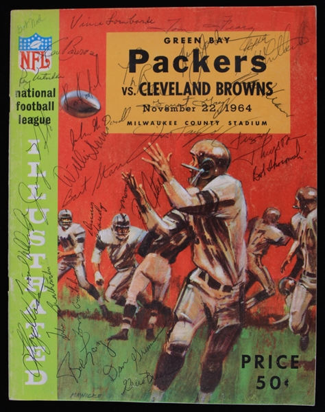 1964 Green Bay Packers Multi Signed Game Program w/ 25+ Signatures Including Vince Lombardi, Bart Starr, Ray Nitschke & More (JSA)