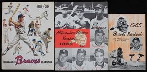 1963-65 Milwaukee Braves Yearbook Collection - Lot of 3