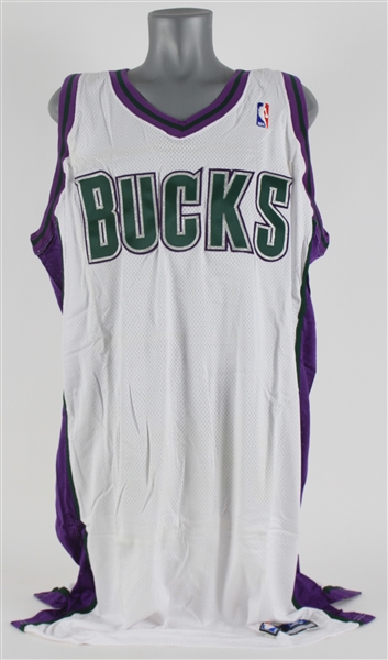 2003-04 Milwaukee Bucks Blank Home Jersey Shell (MEARS LOA)