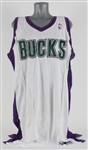 2003-04 Milwaukee Bucks Blank Home Jersey Shell (MEARS LOA)