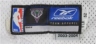 2003-04 Milwaukee Bucks Blank Home Jersey Shell (MEARS LOA)