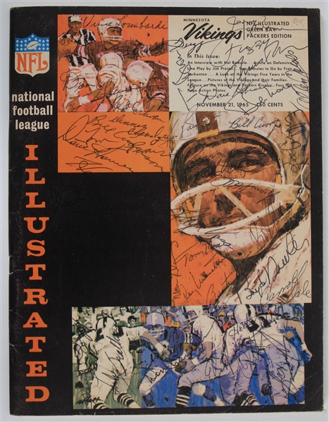 1965 Green Bay Packers Multi Signed Game Program w/ 35+ Signatures Including Vince Lombardi, Bart Starr, Ray Nitschke & More (JSA) 