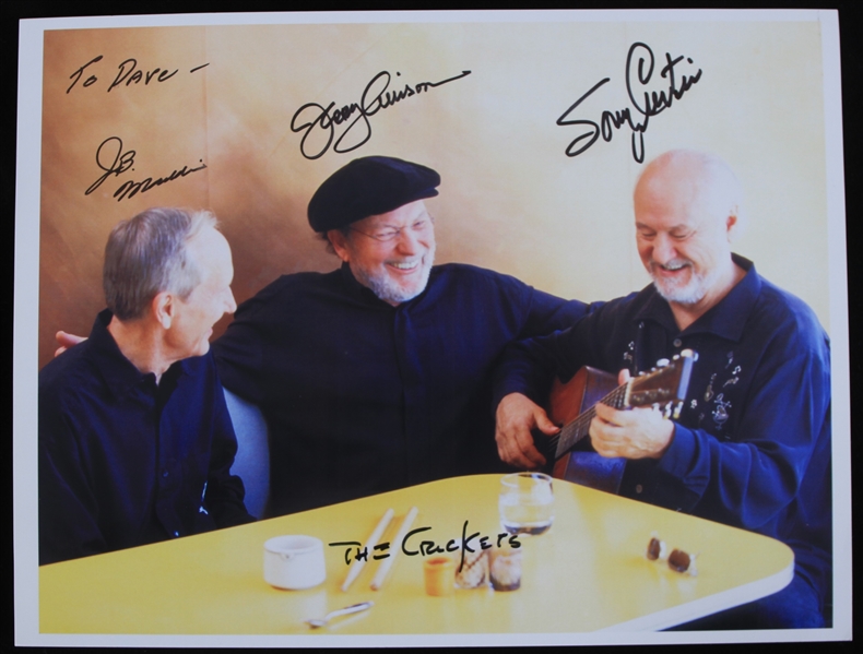 2000s Jerry Allison JB Mauldin Sonny Curtis The Crickets Group Signed 8" x 10" Photo