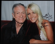 2010s Hugh Hefner Crystal Harris Playboy Signed 8" x 10" Photo 