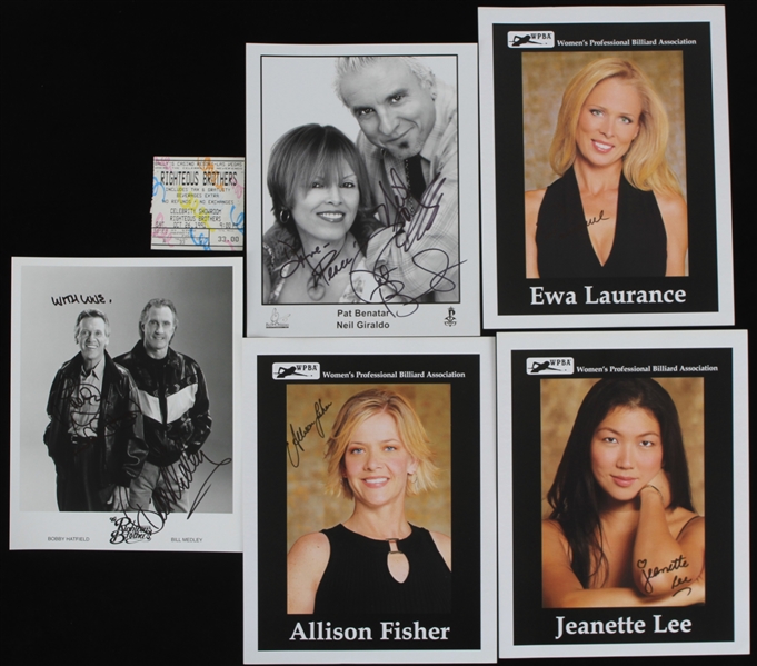 1990s-2000s Rock N Roll & Womens Billiards Signed Photos - Lot of 5
