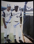 1972-74 Hank Aaron Eddie Mathews Atlanta Braves Signed 8" x 10" Photo (JSA)