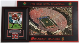 1994-2017 Joe Thomas WI Badgers Signed 16x21 Framed Photo w/ 24x36 Framed Rose Bowl Photo (JSA)